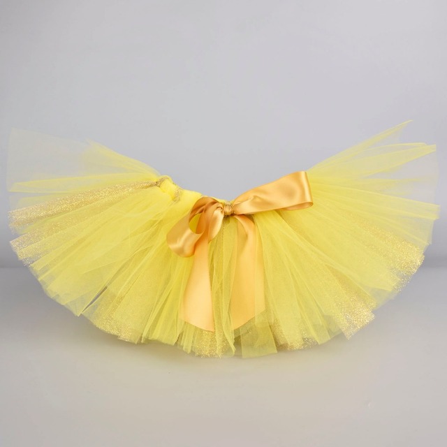 Żółta spódnica Tutu Sunshine dla niemowląt złoty brokat tiul Tutus na przyjęcie urodzinowe Newborn-5T 6T - Wianko - 4