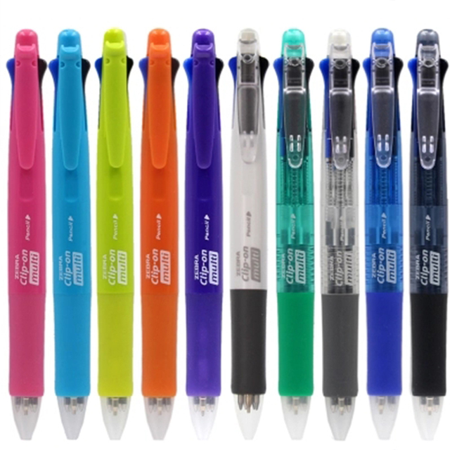 Zebra B4SA1 Clip-On - Długopis kulkowy 0.7mm, czarny, niebieski, czerwony, zielony, z ołówkiem mechanicznym 0.5mm - 5-in-1 - Wianko - 16