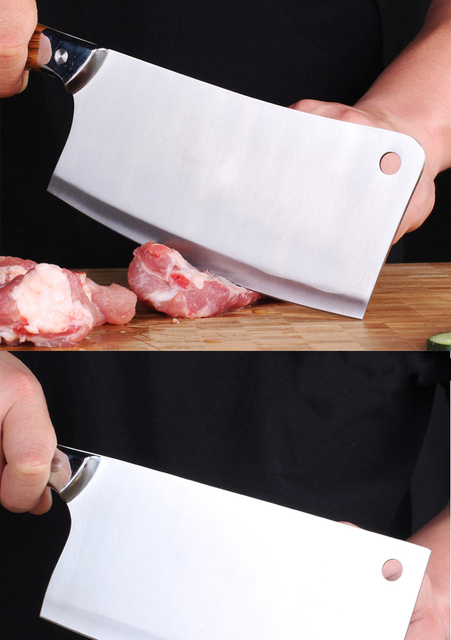 Duży chiński nóż kuchenny o dużej twardości, idealny do krojenia kości, mięsa, warzyw i ryb - Wianko - 10
