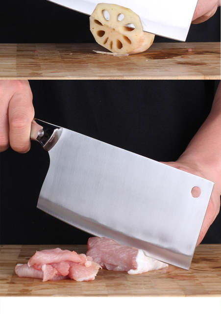 Duży chiński nóż kuchenny o dużej twardości, idealny do krojenia kości, mięsa, warzyw i ryb - Wianko - 11