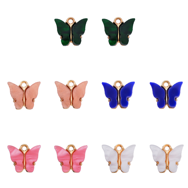 Kolorowy wisiorek z motylem - DIY biżuteria, kolczyki - akcesoria hurtowe - Wianko - 24