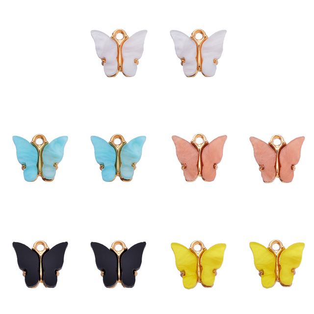 Kolorowy wisiorek z motylem - DIY biżuteria, kolczyki - akcesoria hurtowe - Wianko - 23