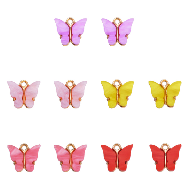 Kolorowy wisiorek z motylem - DIY biżuteria, kolczyki - akcesoria hurtowe - Wianko - 22