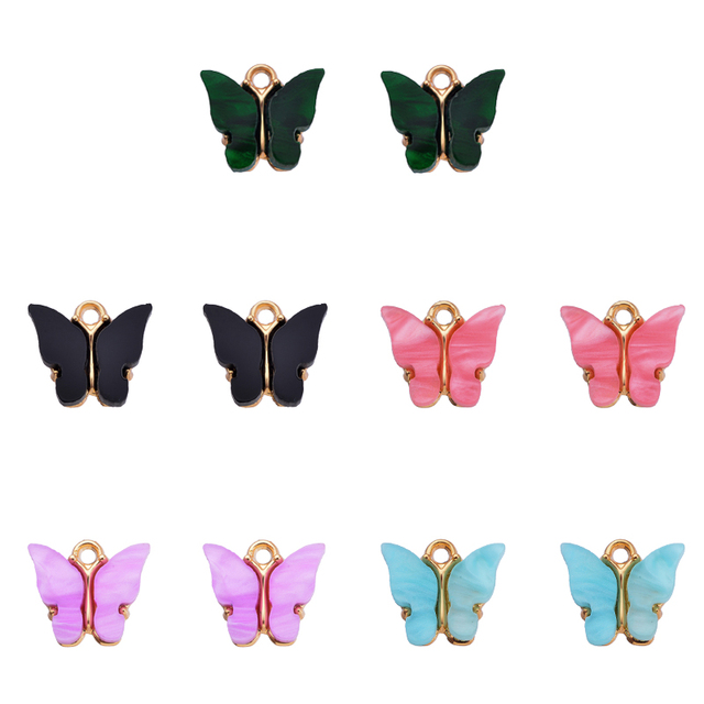Kolorowy wisiorek z motylem - DIY biżuteria, kolczyki - akcesoria hurtowe - Wianko - 25