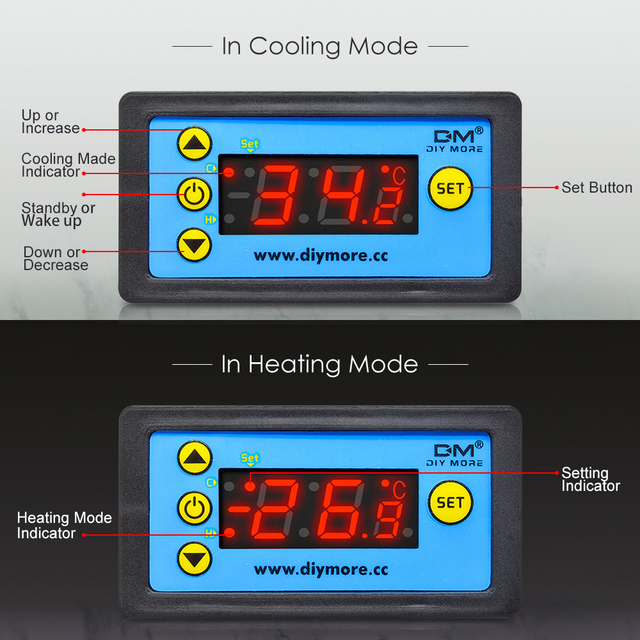 W3231 Cyfrowy termostat Regulator ciepła 12/24/220V z czujnikiem NTC - Wianko - 17