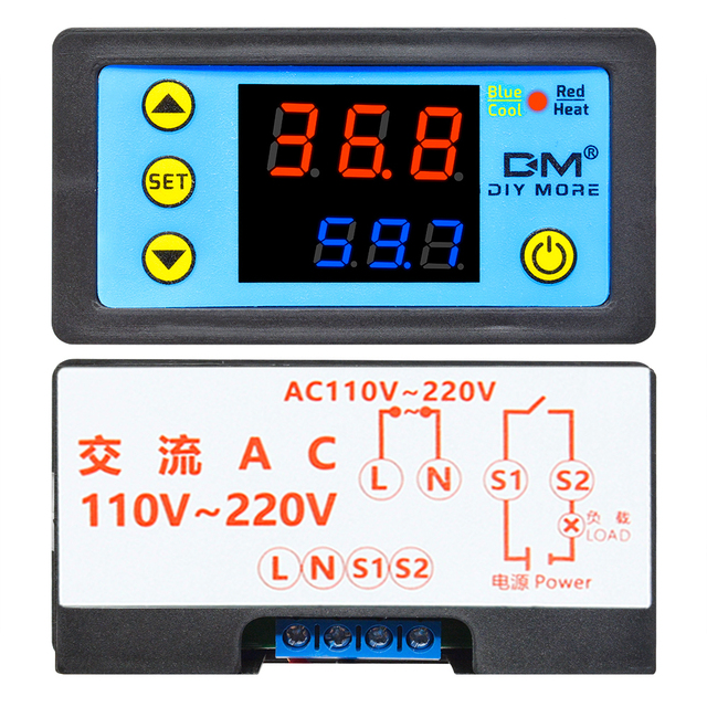 W3231 Cyfrowy termostat Regulator ciepła 12/24/220V z czujnikiem NTC - Wianko - 9