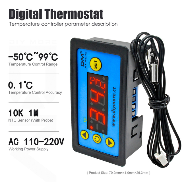 W3231 Cyfrowy termostat Regulator ciepła 12/24/220V z czujnikiem NTC - Wianko - 21
