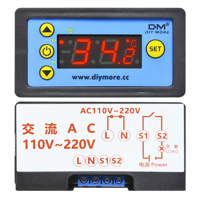 W3231 Cyfrowy termostat Regulator ciepła 12/24/220V z czujnikiem NTC - Wianko - 24