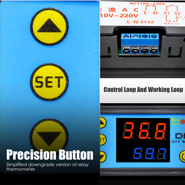 W3231 Cyfrowy termostat Regulator ciepła 12/24/220V z czujnikiem NTC - Wianko - 8