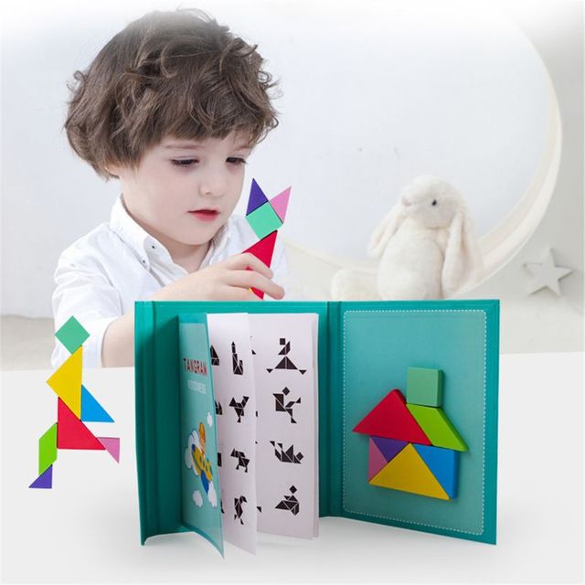 Magnetyczna układanka 3D Tangram - Gra edukacyjna Montessori dla dzieci - Wianko - 1