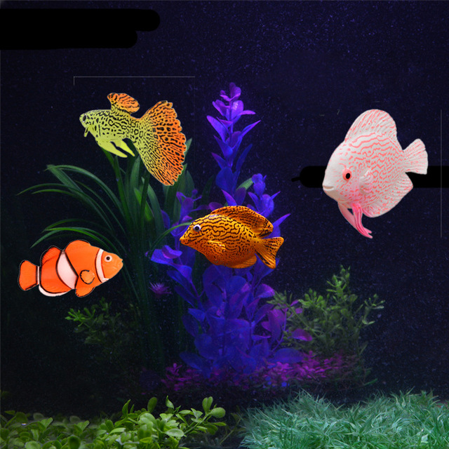 Szklana rybka akwarium ozdoba dekoracyjna świecąca w ciemności 1 sztuka - Wianko - 1