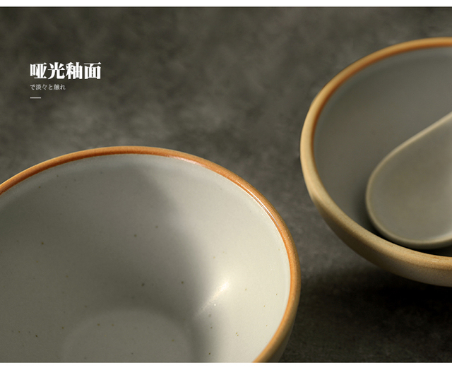 Prosty nowoczesny zestaw talerzy japońskiego stylu - jednokolorowe zastawy porcelanowe, miska na zupę, zestaw obiadowy, sztućce (DJ60PS) - Wianko - 21