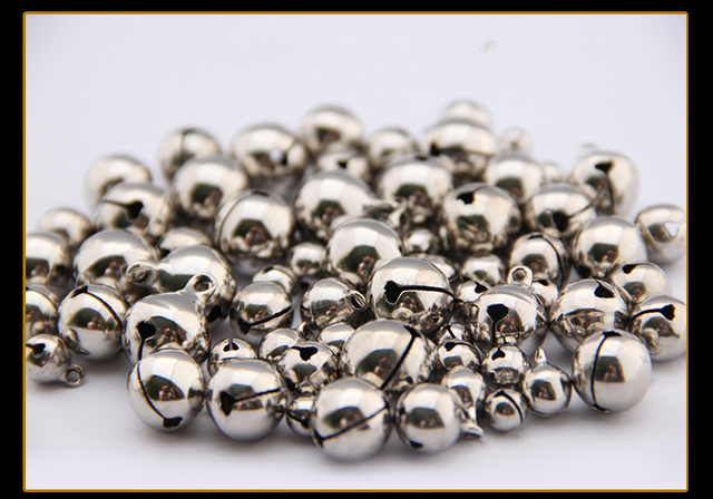 50 sztuk srebrne zawieszki wiszące jingle bells - ozdoby świąteczne, DIY biżuteria - Wianko - 8