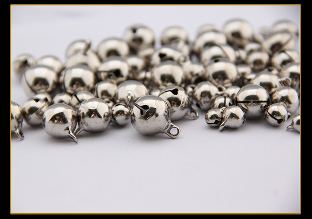 50 sztuk srebrne zawieszki wiszące jingle bells - ozdoby świąteczne, DIY biżuteria - Wianko - 6