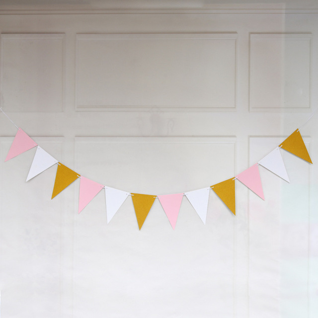 Złoto-różowy i biało-czarny Banner trznadel proporczyk Garland na Baby Shower i wieczór panieński - dekoracje na przyjęcie z okazji pierwszych urodzin i tło do zdjęć - Wianko - 2