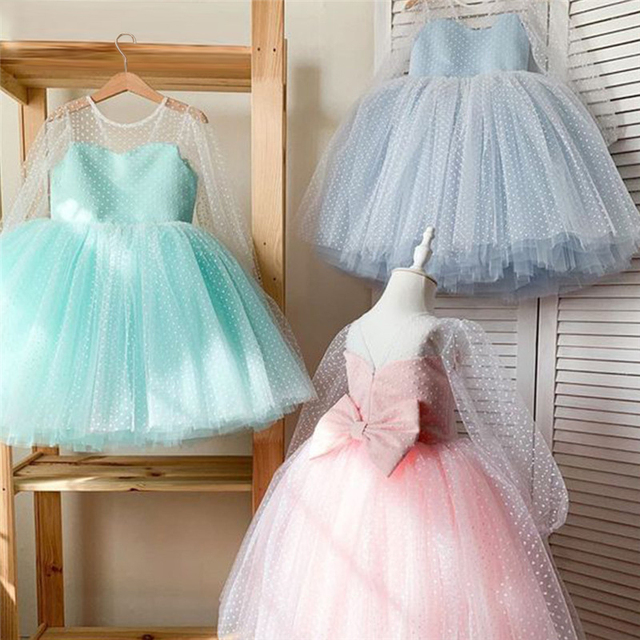 Sukienka urodzinowa dziecięca jesień 4-10 lat w kolorze różowym - 2021 odzież na przyjęcia - Wianko - 1