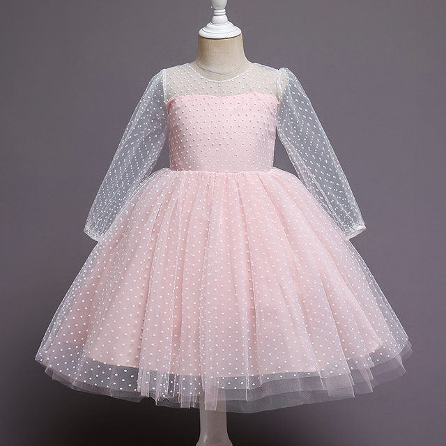 Sukienka urodzinowa dziecięca jesień 4-10 lat w kolorze różowym - 2021 odzież na przyjęcia - Wianko - 9