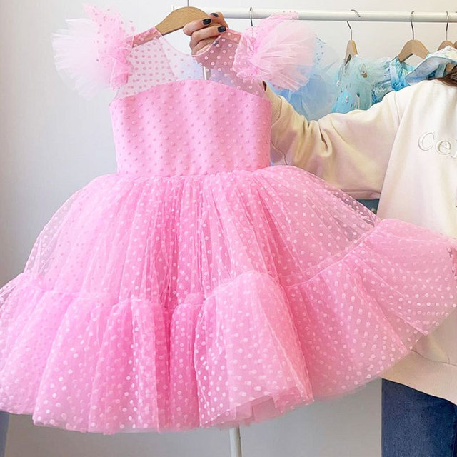 Sukienka urodzinowa dziecięca jesień 4-10 lat w kolorze różowym - 2021 odzież na przyjęcia - Wianko - 15