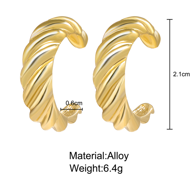 17KM Minimalistyczne złote kolczyki w kształcie koła Hoop dla kobiet - dodatek 2021, biżuteria na ślub i prezenty - Wianko - 2