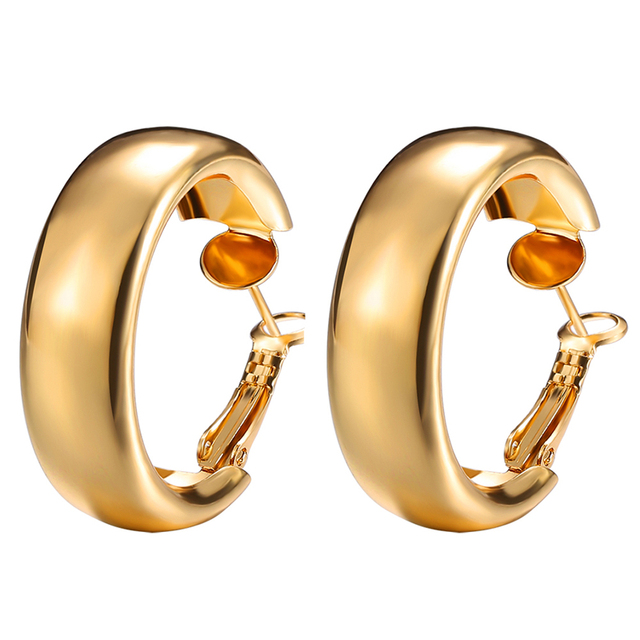 17KM Minimalistyczne złote kolczyki w kształcie koła Hoop dla kobiet - dodatek 2021, biżuteria na ślub i prezenty - Wianko - 17