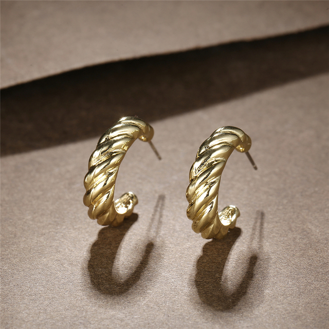 17KM Minimalistyczne złote kolczyki w kształcie koła Hoop dla kobiet - dodatek 2021, biżuteria na ślub i prezenty - Wianko - 4