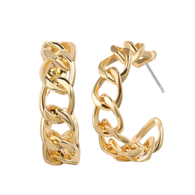 17KM Minimalistyczne złote kolczyki w kształcie koła Hoop dla kobiet - dodatek 2021, biżuteria na ślub i prezenty - Wianko - 7