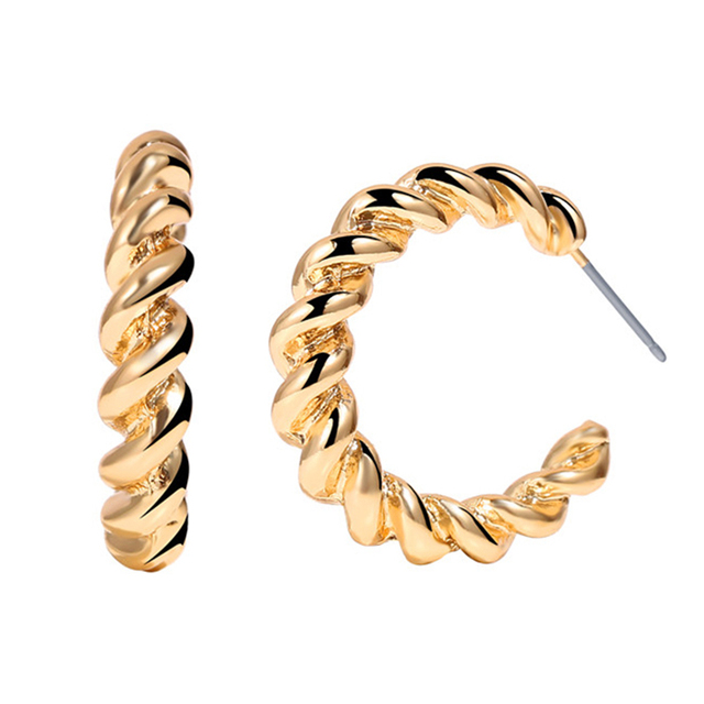 17KM Minimalistyczne złote kolczyki w kształcie koła Hoop dla kobiet - dodatek 2021, biżuteria na ślub i prezenty - Wianko - 20