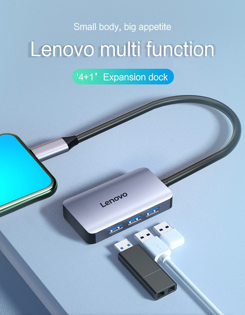 Lenovo USB-C HUB typ C na Multi USB 3.0 HDMI VGA - adapter dock dla MacBook Pro i MateBook, akcesoria do laptopów USB-C z portem Splitter - Wianko - 21