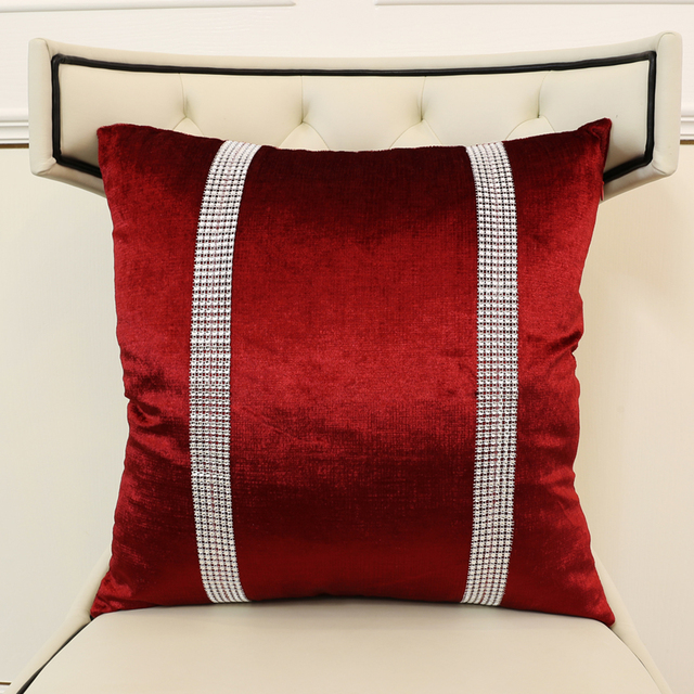 Poszewka na poduszkę 45x45 cm szary/czerwony/beżowy/champagne flanelowa 2-warstwowa ze zdobieniami diamentowymi i cekinami - dekoracja domu, sofa, samochód, stół - Wianko - 22