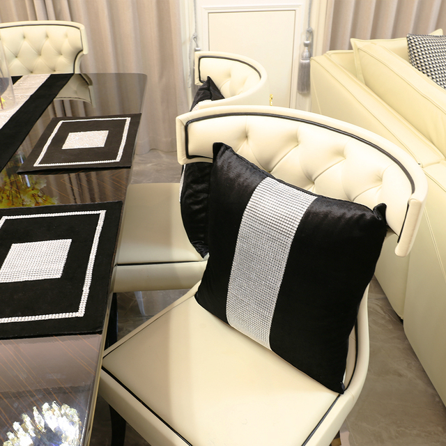 Poszewka na poduszkę 45x45 cm szary/czerwony/beżowy/champagne flanelowa 2-warstwowa ze zdobieniami diamentowymi i cekinami - dekoracja domu, sofa, samochód, stół - Wianko - 15