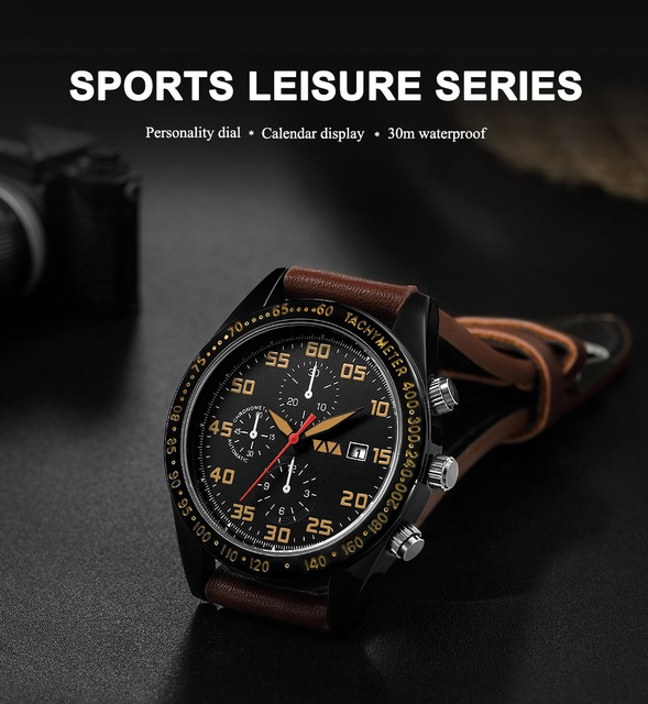 Męski zegarek sportowy kwarcowy na nadgarstek z cyfrowym wyświetlaczem, wodoodporny z kalendarzem - nowość 2021 - Wianko - 1
