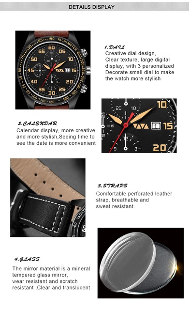 Męski zegarek sportowy kwarcowy na nadgarstek z cyfrowym wyświetlaczem, wodoodporny z kalendarzem - nowość 2021 - Wianko - 5