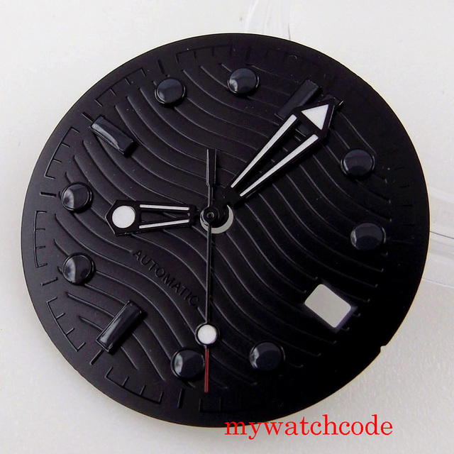 Czarny zegarek ręczny z oknem daty i wyborem rąk dla ruchu NH35 o średnicy 31mm - najwyższa jakość - Wianko - 1