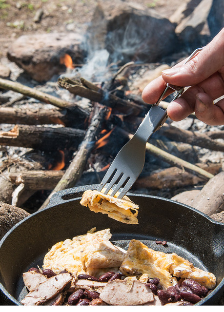 Naturehike Zestaw zewnętrznych sztućców tytanowych: łyżka, widelec, nóż, pałeczki, składana rączka, ultralekki opener - Wianko - 1