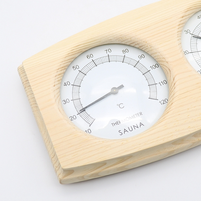 Higrometr termometr do podwójnej sauny drewniany - Wianko - 8