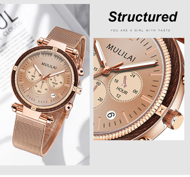 Zegarek damski z luksusowej stali nierdzewnej, kwarcowy, nieregularny design, z eleganckim bransoletkowym paskiem - prezent dla kobiet - Wianko - 6