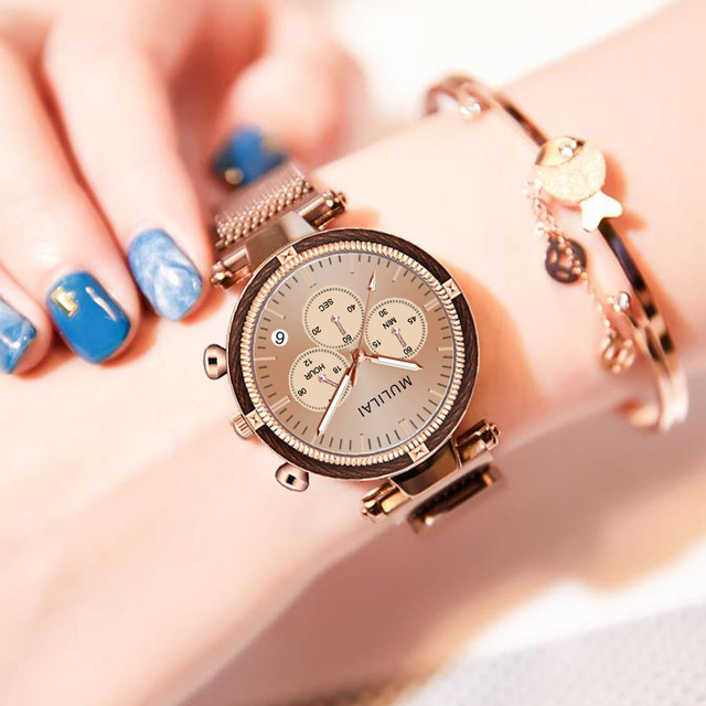 Zegarek damski z luksusowej stali nierdzewnej, kwarcowy, nieregularny design, z eleganckim bransoletkowym paskiem - prezent dla kobiet - Wianko - 2