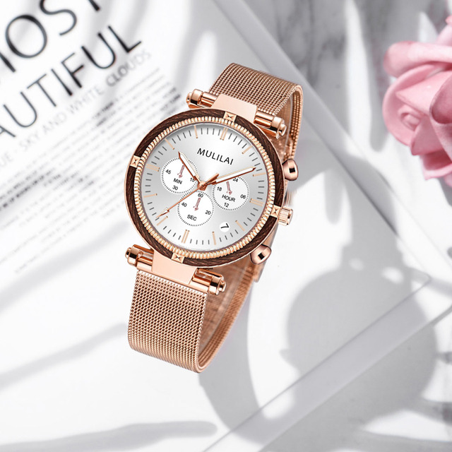 Zegarek damski z luksusowej stali nierdzewnej, kwarcowy, nieregularny design, z eleganckim bransoletkowym paskiem - prezent dla kobiet - Wianko - 3