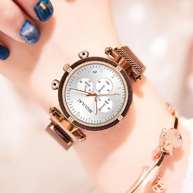 Zegarek damski z luksusowej stali nierdzewnej, kwarcowy, nieregularny design, z eleganckim bransoletkowym paskiem - prezent dla kobiet - Wianko - 1