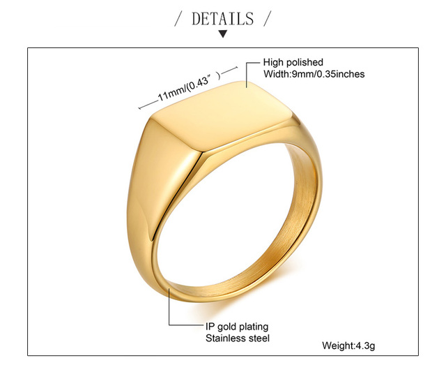 Personalizowany sygnet kwadratowy dla kobiet z wygrawerowanymi inicjałami - delikatny różowy pierścień ze złota - Wianko - 24