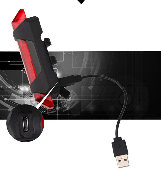 Lampa tylna rowerowa LED USB o 4 trybach, wodoodporna MTB z akumulatorem - Wianko - 3