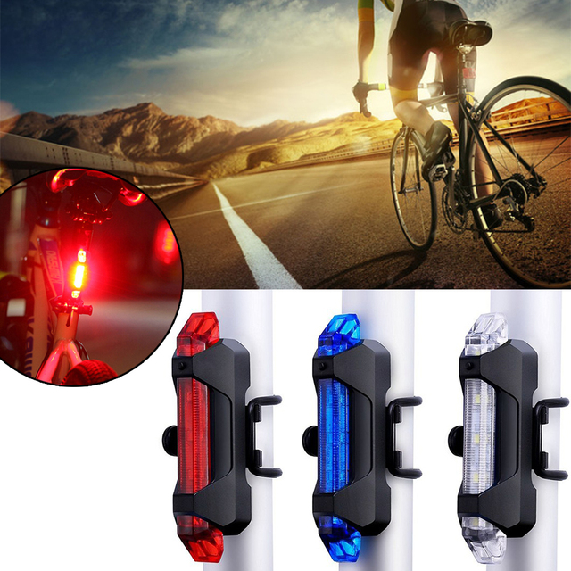 Lampa tylna rowerowa LED USB o 4 trybach, wodoodporna MTB z akumulatorem - Wianko - 1
