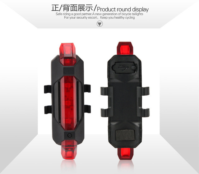 Lampa tylna rowerowa LED USB o 4 trybach, wodoodporna MTB z akumulatorem - Wianko - 10