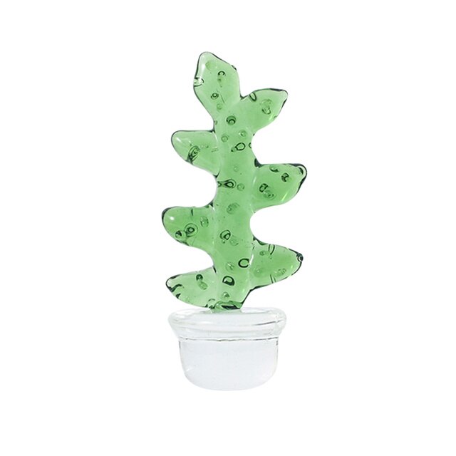 Figurka szklanego kaktusa do dekoracji - soczysty ornament art, szklane rośliny, wystrój stołu - Wianko - 6