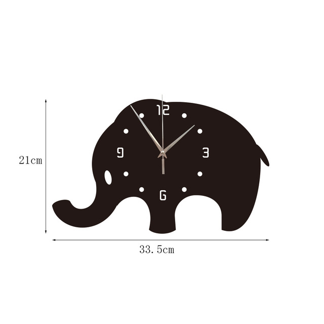 Zegar ścienne dekoracyjny słoń 1 sztuka - nowoczesny design, efekt lustrzanego wykonania, idealny do domu, biura, szkoły - Wianko - 7