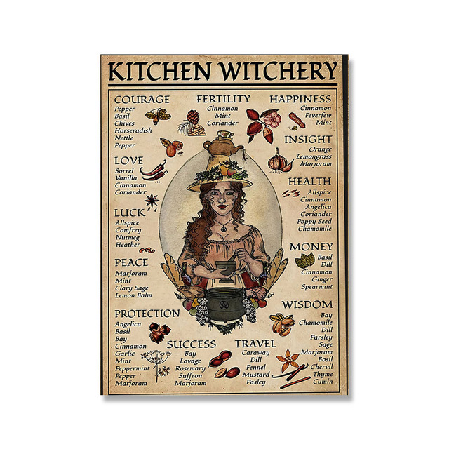 Plakat i druk na płótnie ozdobne Kuchnia Czary Zabawa - artystyczny obraz ściany z czarownicą błogosławiącą - prezenty dla domu - Wianko - 11