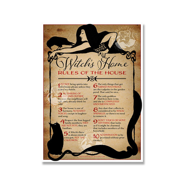 Plakat i druk na płótnie ozdobne Kuchnia Czary Zabawa - artystyczny obraz ściany z czarownicą błogosławiącą - prezenty dla domu - Wianko - 8