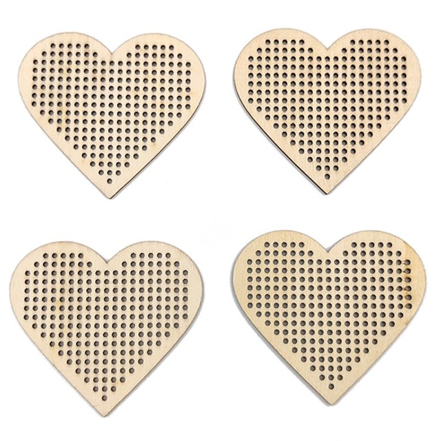 10 sztuk drewnianych dysków z naturalnego drewna w kształcie serca do ozdabiania - idealne do rzemiosła DIY oraz dekoracji ślubnych - Wianko - 2