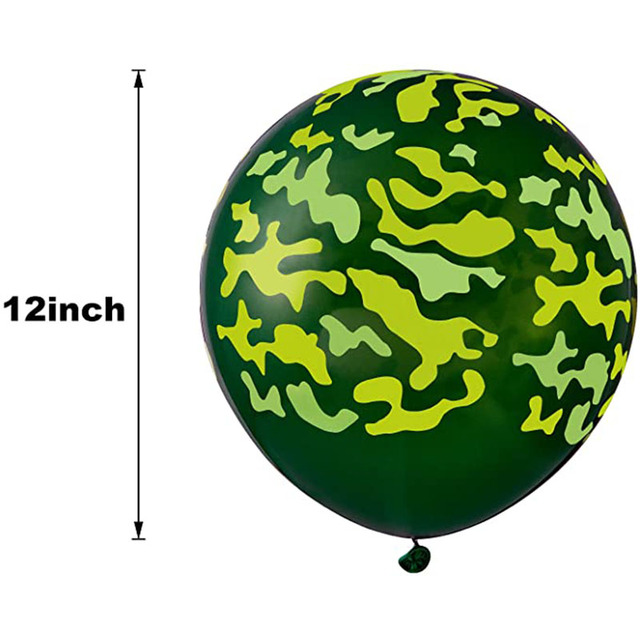 30 sztuk zielonych lateksowych balonów Camo do celów wojskowych, dekoracja imprezy tematycznej dla chłopców i dzieci - Wianko - 3