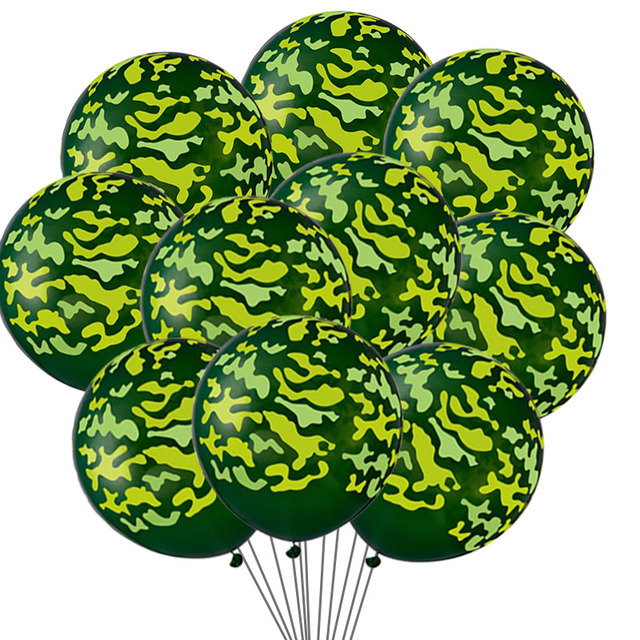30 sztuk zielonych lateksowych balonów Camo do celów wojskowych, dekoracja imprezy tematycznej dla chłopców i dzieci - Wianko - 4